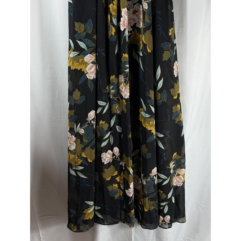 Baltic Born Kia Kimono Maxi Dress Midnight Floral Black Pink Gold Small NWT - Picture 9 of 10